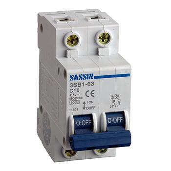 Автоматический выключатель 2P 16A 3SB1-63 SASSIN - Электрика, НВА - Модульное оборудование - Автоматические выключатели - Магазин электрооборудования Проф-Электрик